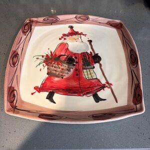Vietri Old St Nick square platter